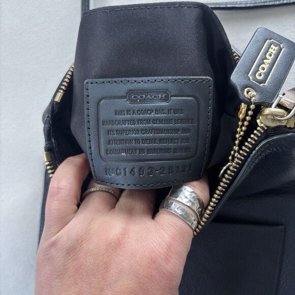 COACH Coach All Leather Shoulder Bag Crossbody Black - Picture 7 of 7